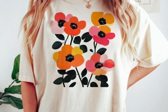 Abstract Poppy Flower Graphic Design Png for Creative Projects
