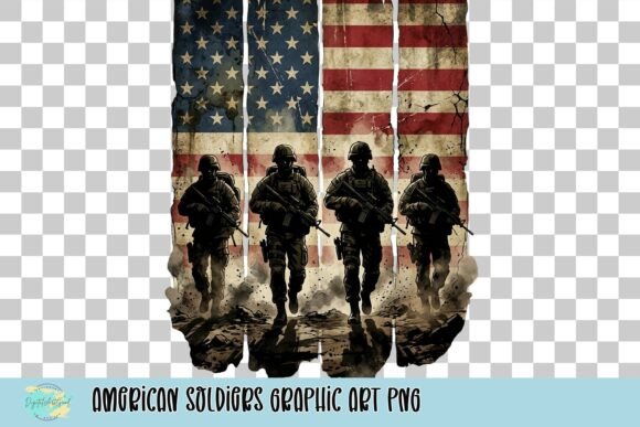 American Soldiers Graphic Art PNG: A Tribute in Design