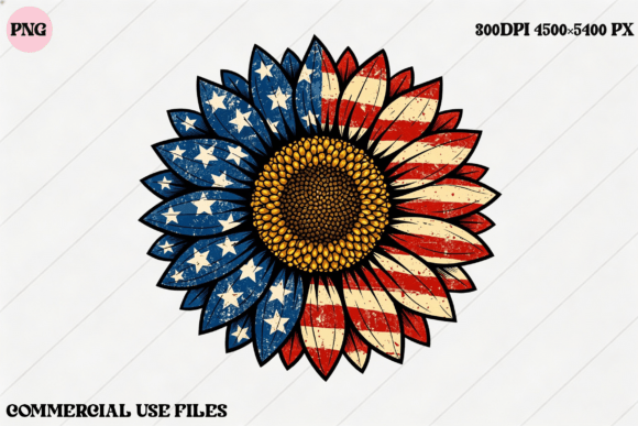 American Sunflower Patriotic Graphic: Design & Create