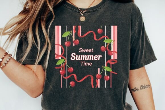 Cherry Sweet Summer Time Graphic Png: A Burst of Joy for Your Projects