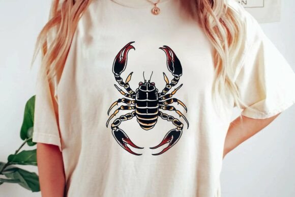 Dark Gothic Scorpion Graphic: Symmetrical Arachnid T-Shirt Design