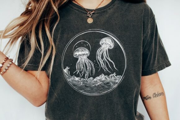 Jellyfish Ocean Waves: A Graphic Design PNG for Dynamic Projects