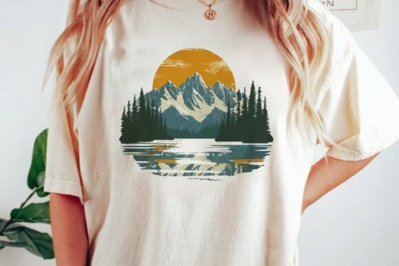 Mountain Sunset Lake Trees: A Graphic Png for Nature-Inspired Projects