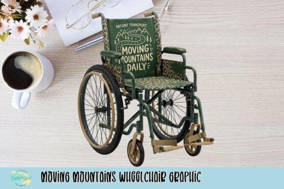 Moving Mountains Wheelchair Graphic: A Design Asset with Heart