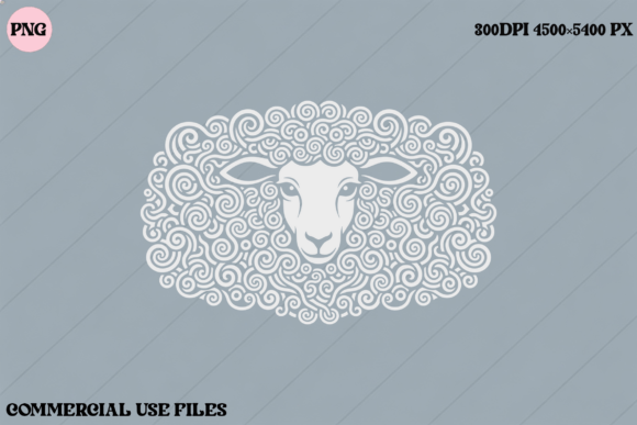 Ornate Sheep Head: A Premium Graphic Design Asset