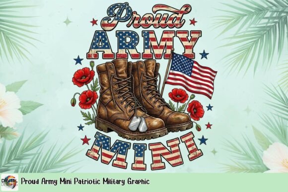 Proud Army Mini Patriotic Military Graphic