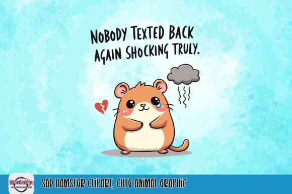 Sad Hamster Clipart: A Cute Animal Graphic for Emotional Storytelling