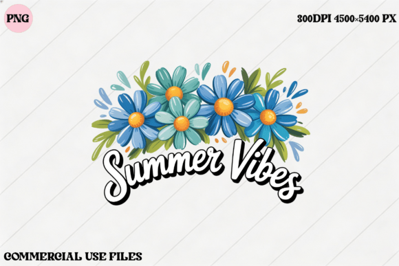 Summer Vibes Daisy Flower Graphic Design