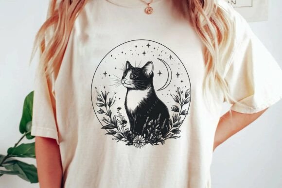 Witchy Gothic Cat PNG: A Design Asset for Mystical Brands